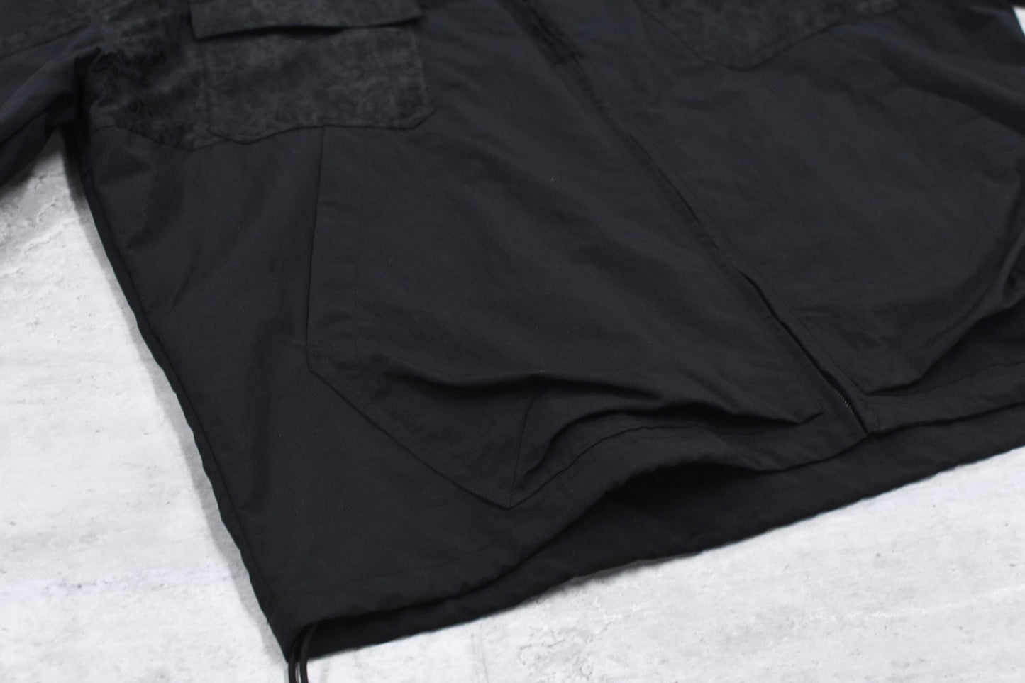 elephant TRIBAL fabrics / Flower Jacquard Mountain Parka - BLACK