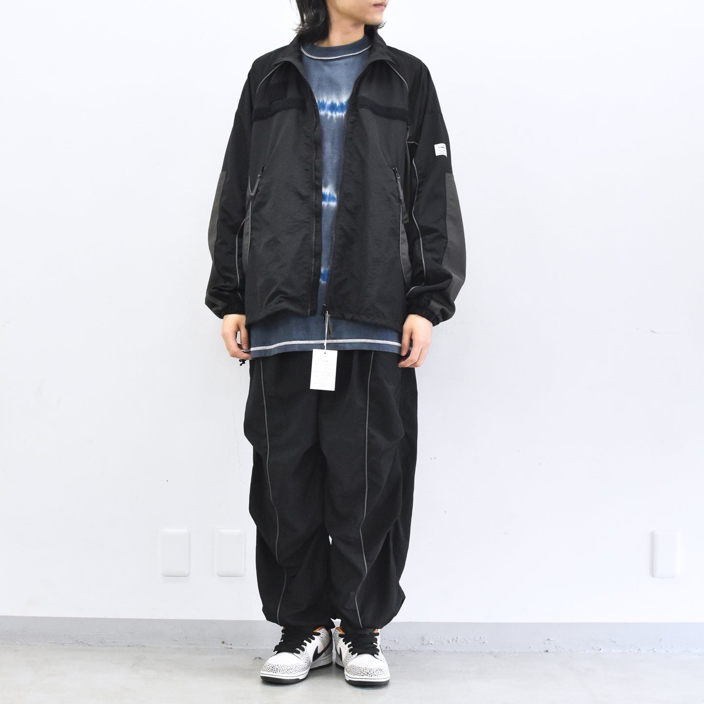 elephant TRIBAL fabrics / 3D Snow Camo Nylon Pants - BLACK