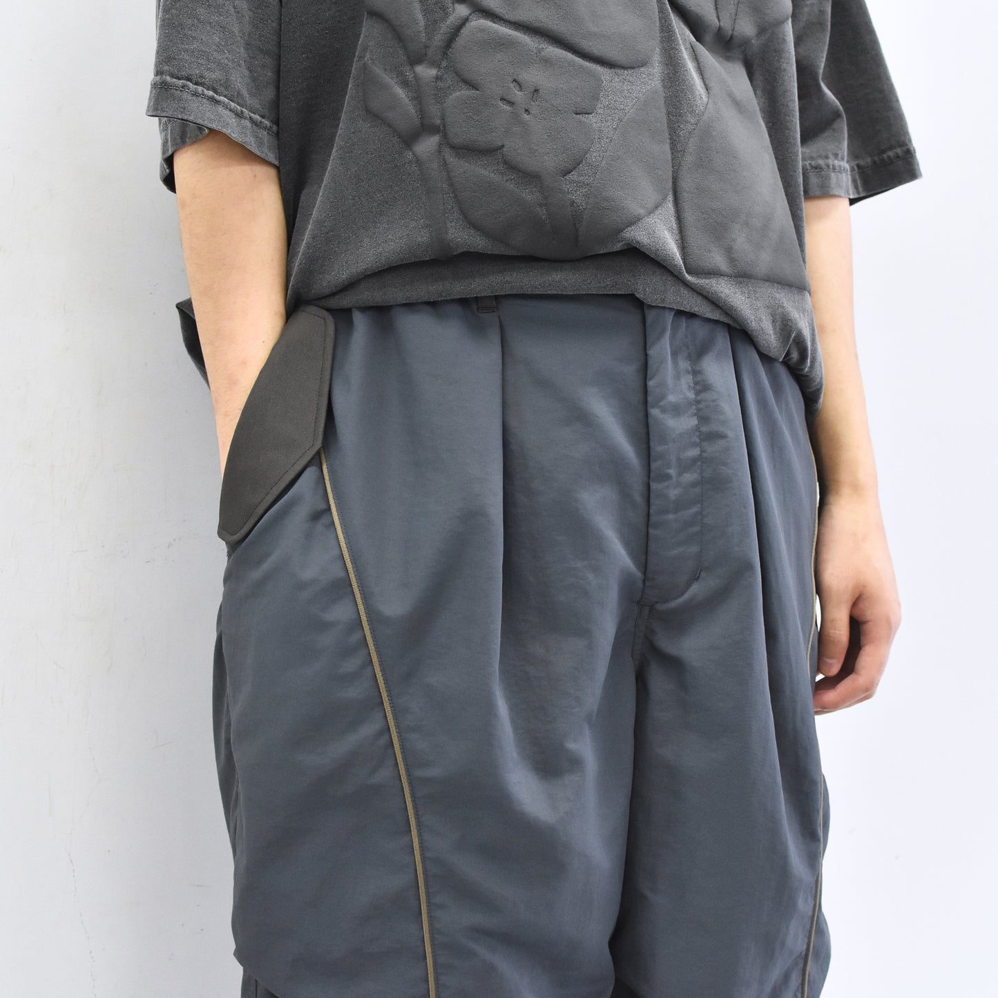 elephant TRIBAL fabrics / 3D Snow Camo Nylon Pants - CEMENT BLUE