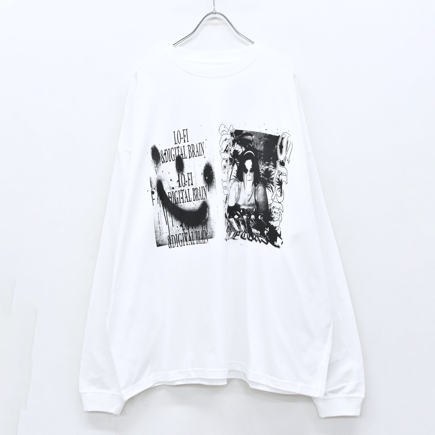 FUMEI / LO-FI&DIGITAL BRAIN 2-B L/S TEE - WHITE