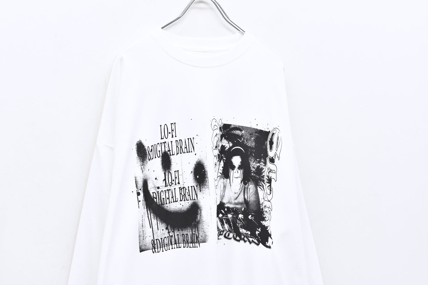 FUMEI / LO-FI&DIGITAL BRAIN 2-B L/S TEE - WHITE