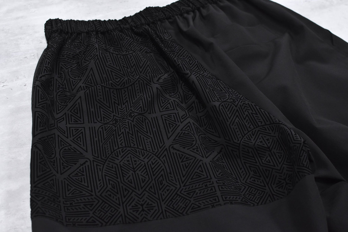 STOF / Stone Yard Floc Wide Shorts - BLACK