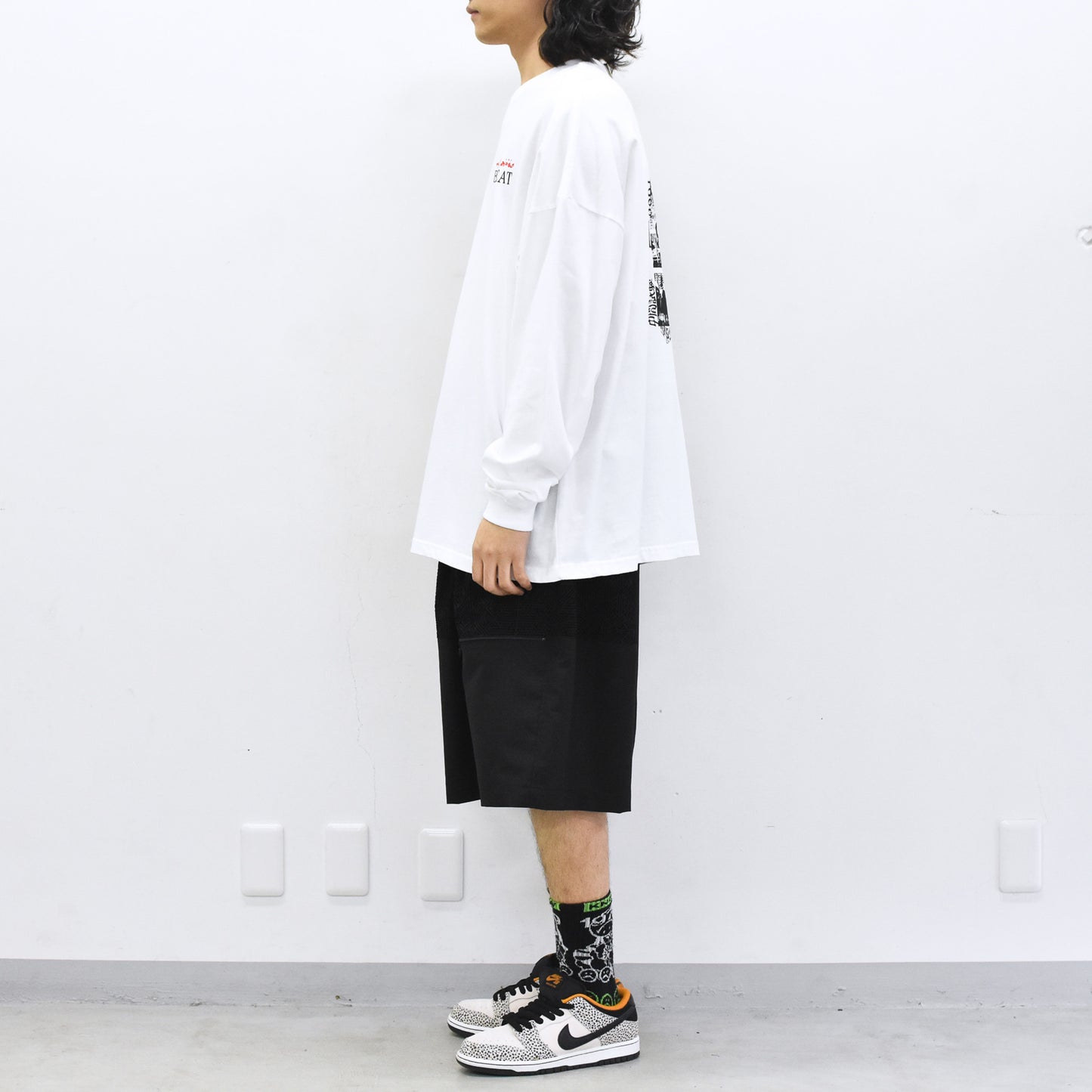 STOF / Stone Yard Floc Wide Shorts - BLACK