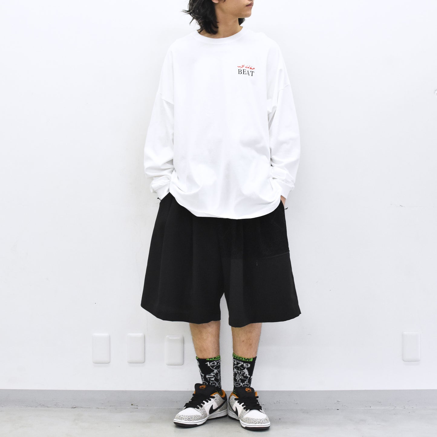 STOF / Stone Yard Floc Wide Shorts - BLACK
