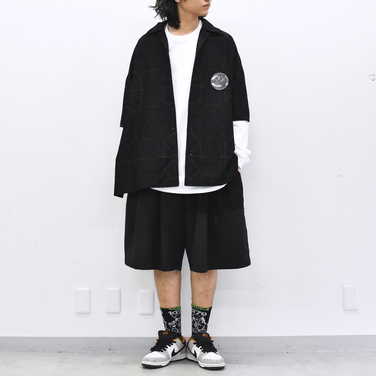 STOF / Stone Yard Floc Wide Shorts - BLACK