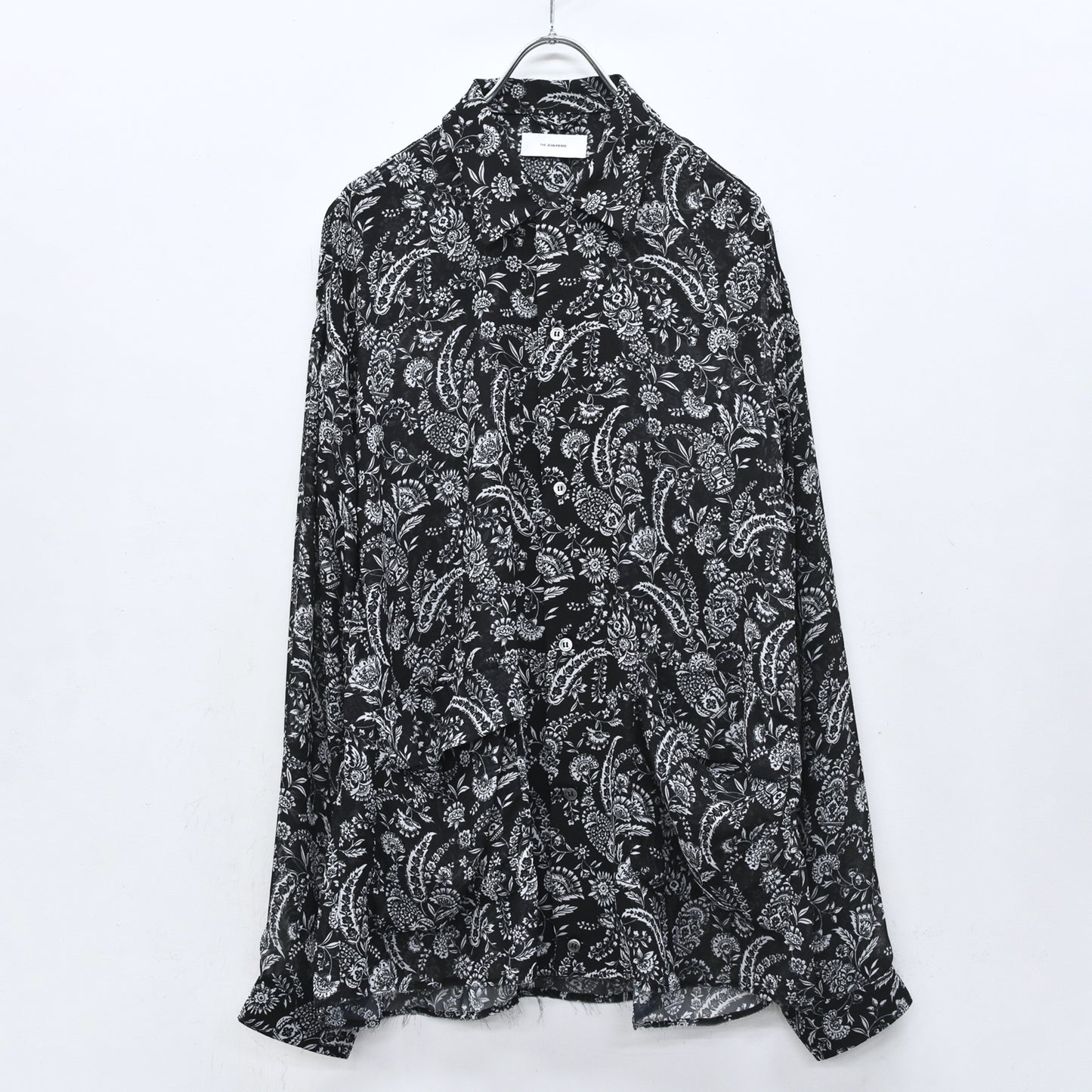 THE JEAN PIERRE / Sheer Paisely Shirt - BLACK
