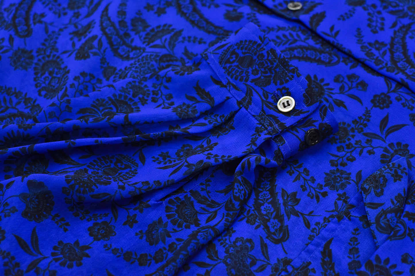 THE JEAN PIERRE / Sheer Paisely Shirt - BLUE