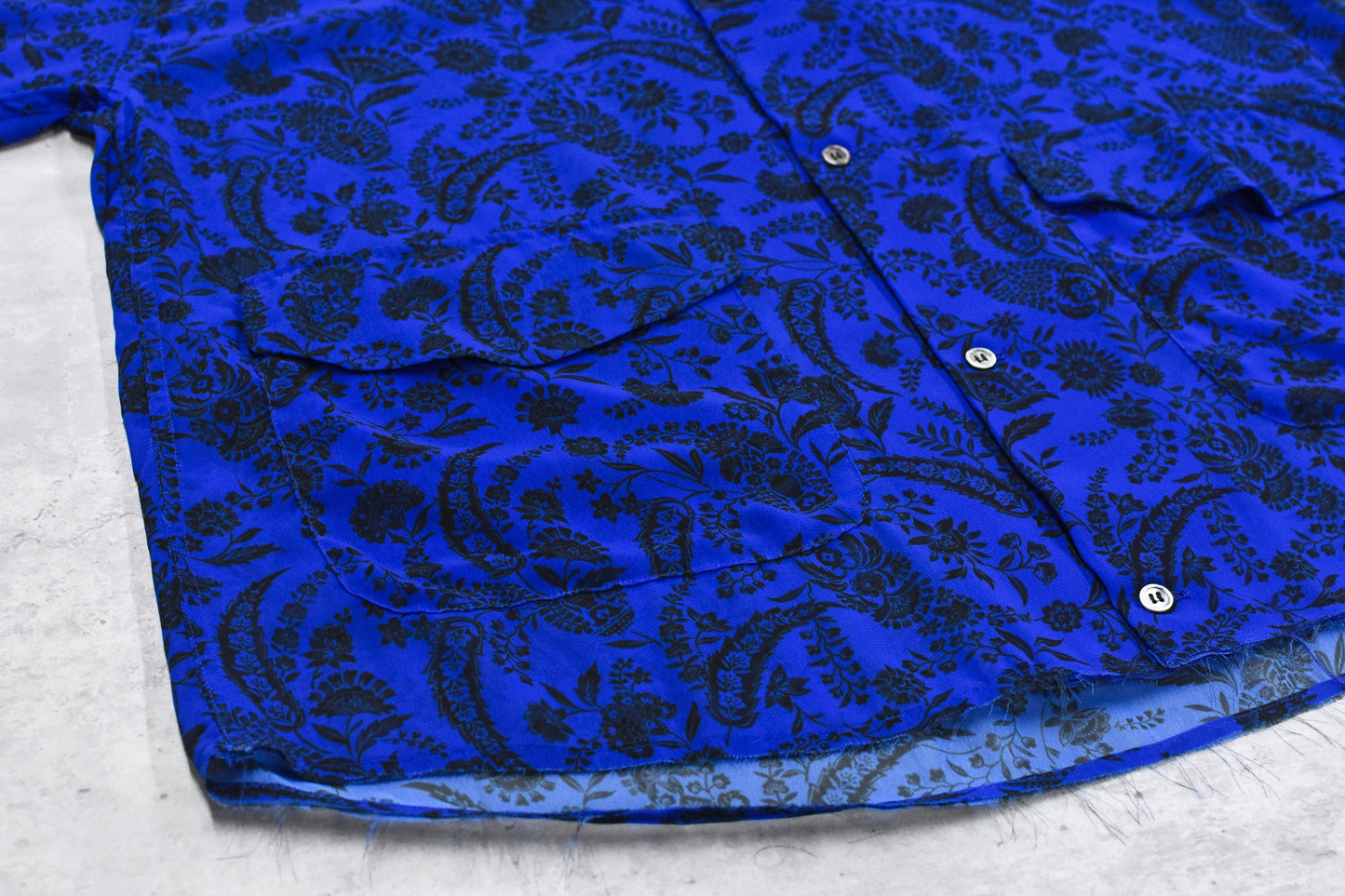 THE JEAN PIERRE / Sheer Paisely Shirt - BLUE