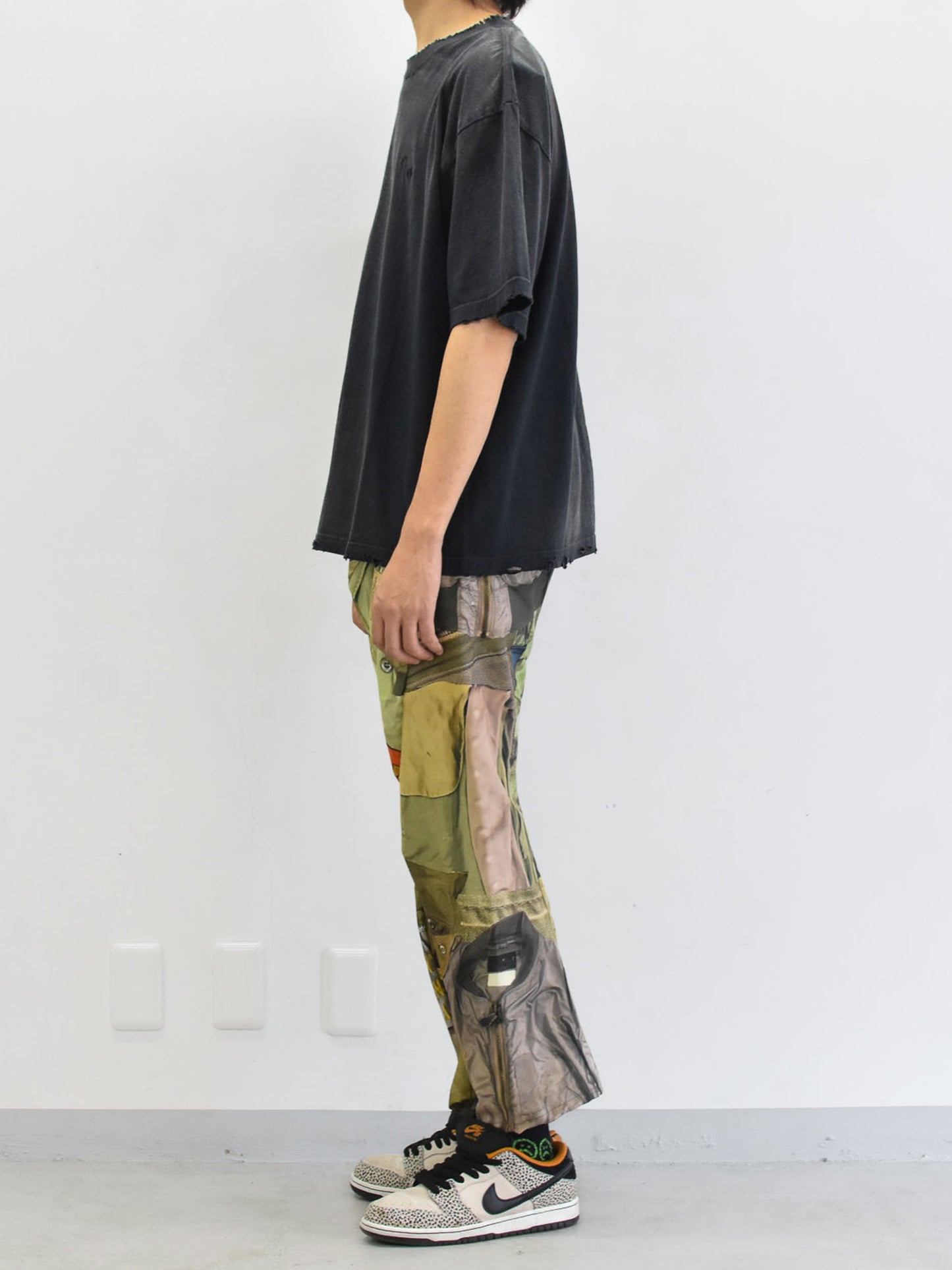 BODYSONG. / 3D CUT TROUSERS TROMPE L'OEIL JUV - KHAKI