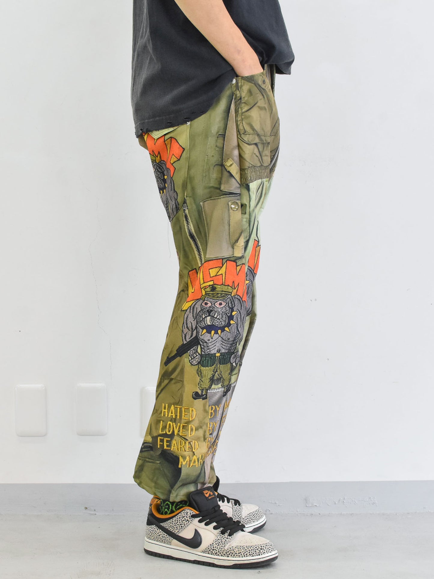 BODYSONG. / 3D CUT TROUSERS TROMPE L'OEIL JUV - KHAKI