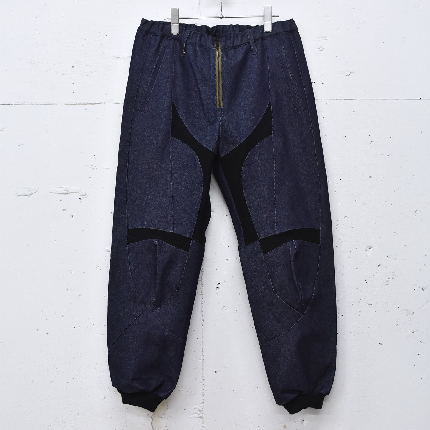 BODYSONG. / SPEEDING MOTORCYCLE DENIM TROUSERS - BLACK