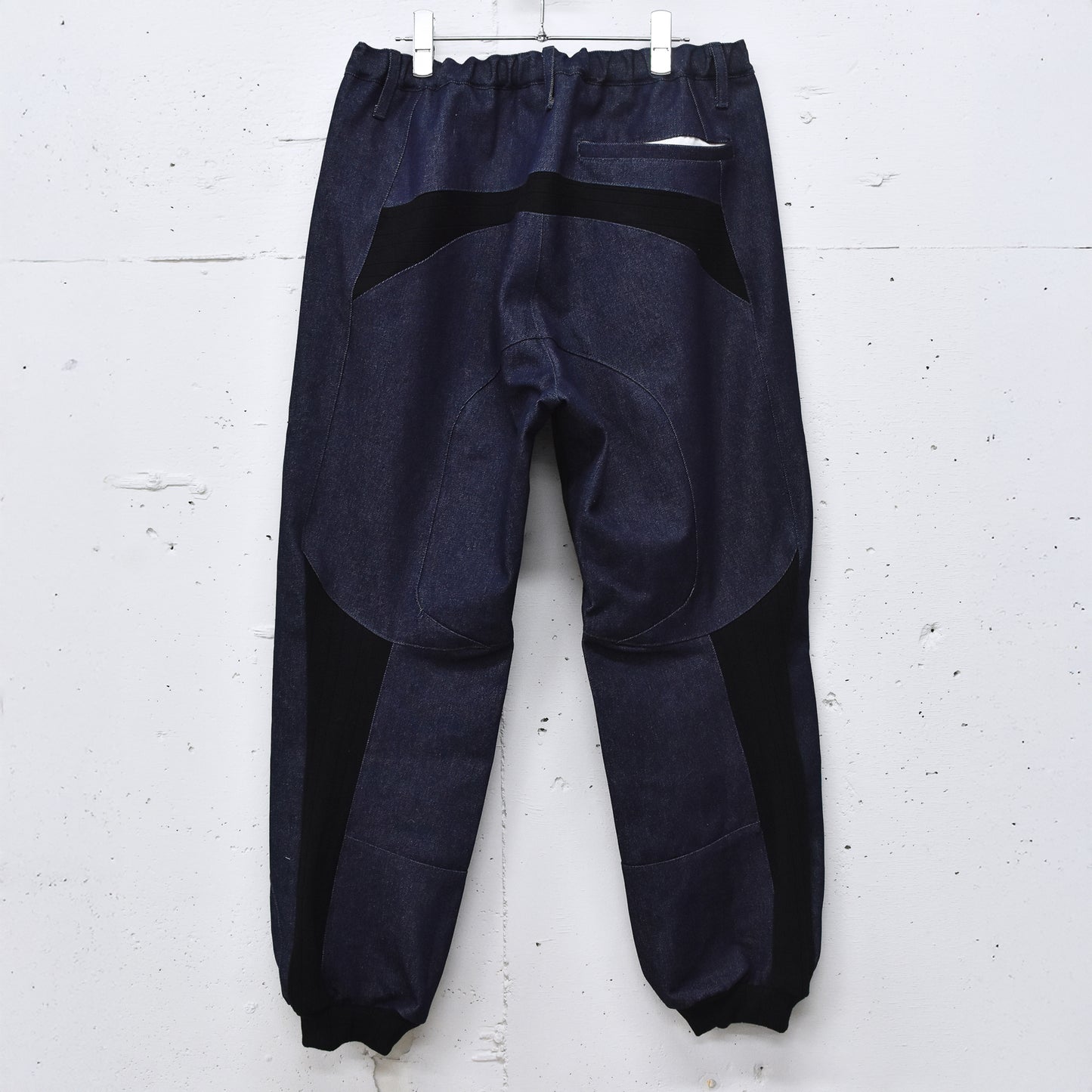BODYSONG. / SPEEDING MOTORCYCLE DENIM TROUSERS - BLACK