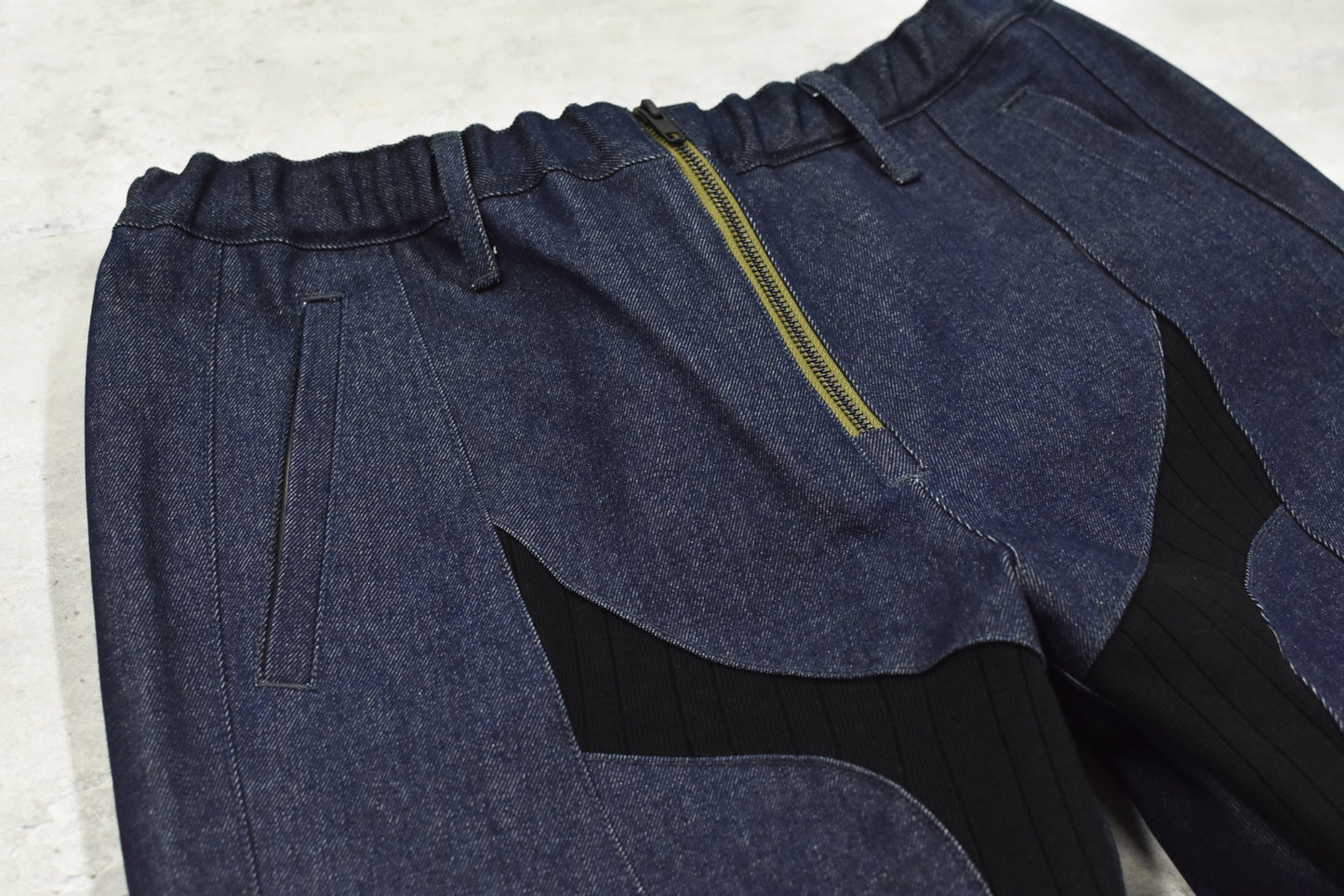 BODYSONG. / SPEEDING MOTORCYCLE DENIM TROUSERS - BLACK