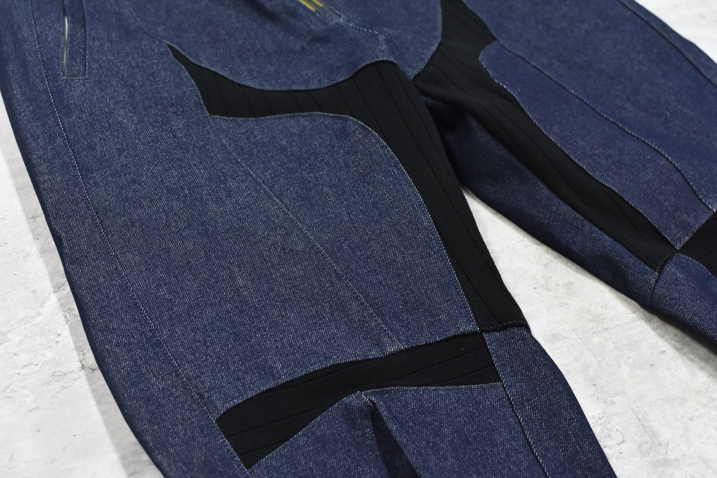 BODYSONG. / SPEEDING MOTORCYCLE DENIM TROUSERS - BLACK