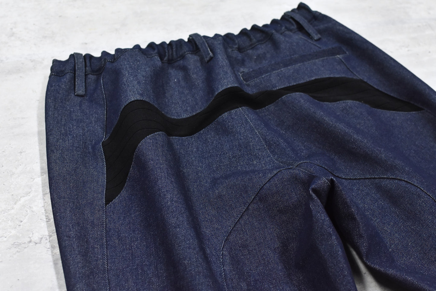 BODYSONG. / SPEEDING MOTORCYCLE DENIM TROUSERS - BLACK