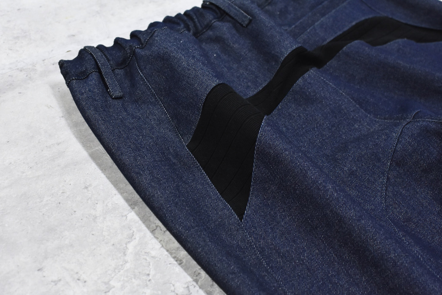 BODYSONG. / SPEEDING MOTORCYCLE DENIM TROUSERS - BLACK