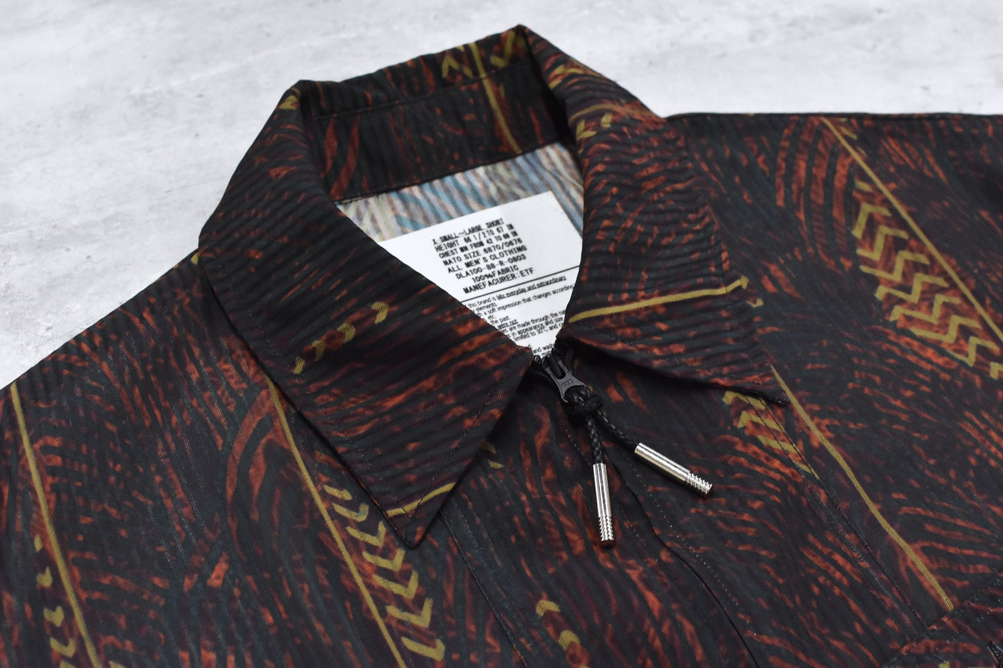 elephant TRIBAL fabrics / NO A/C Zip Shirt - SOIL BROWN