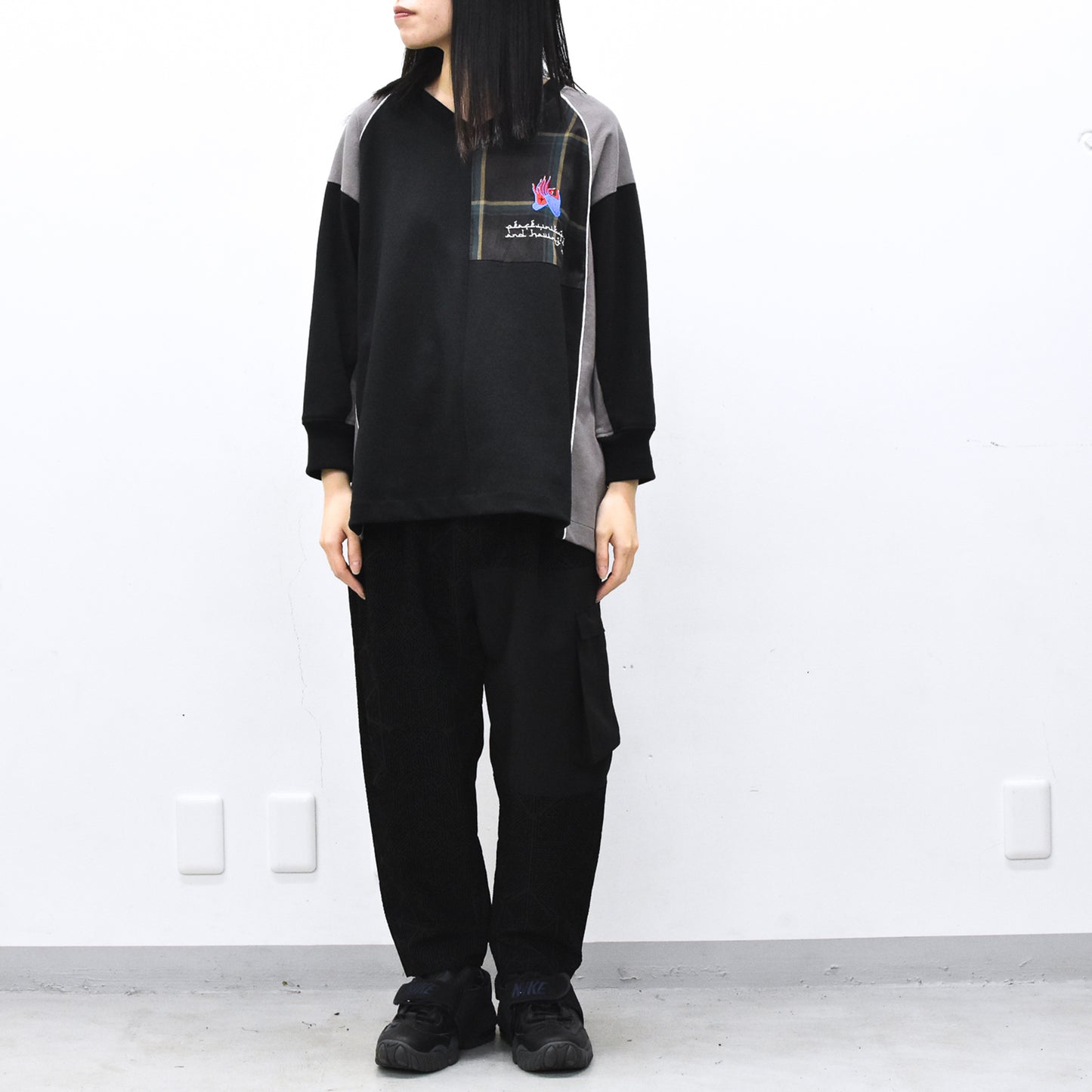 STOF / Stone Yard Floc Wide Pants - BLACK