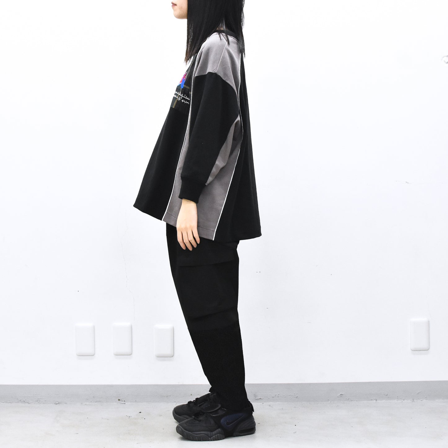 STOF / Stone Yard Floc Wide Pants - BLACK