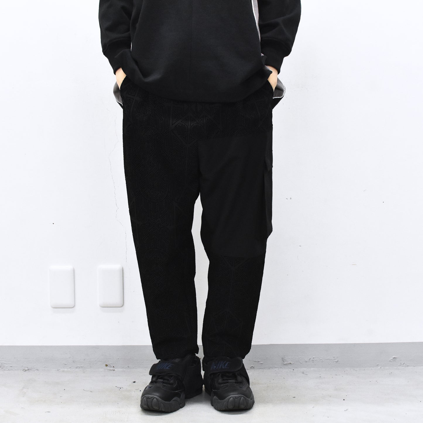 STOF / Stone Yard Floc Wide Pants - BLACK