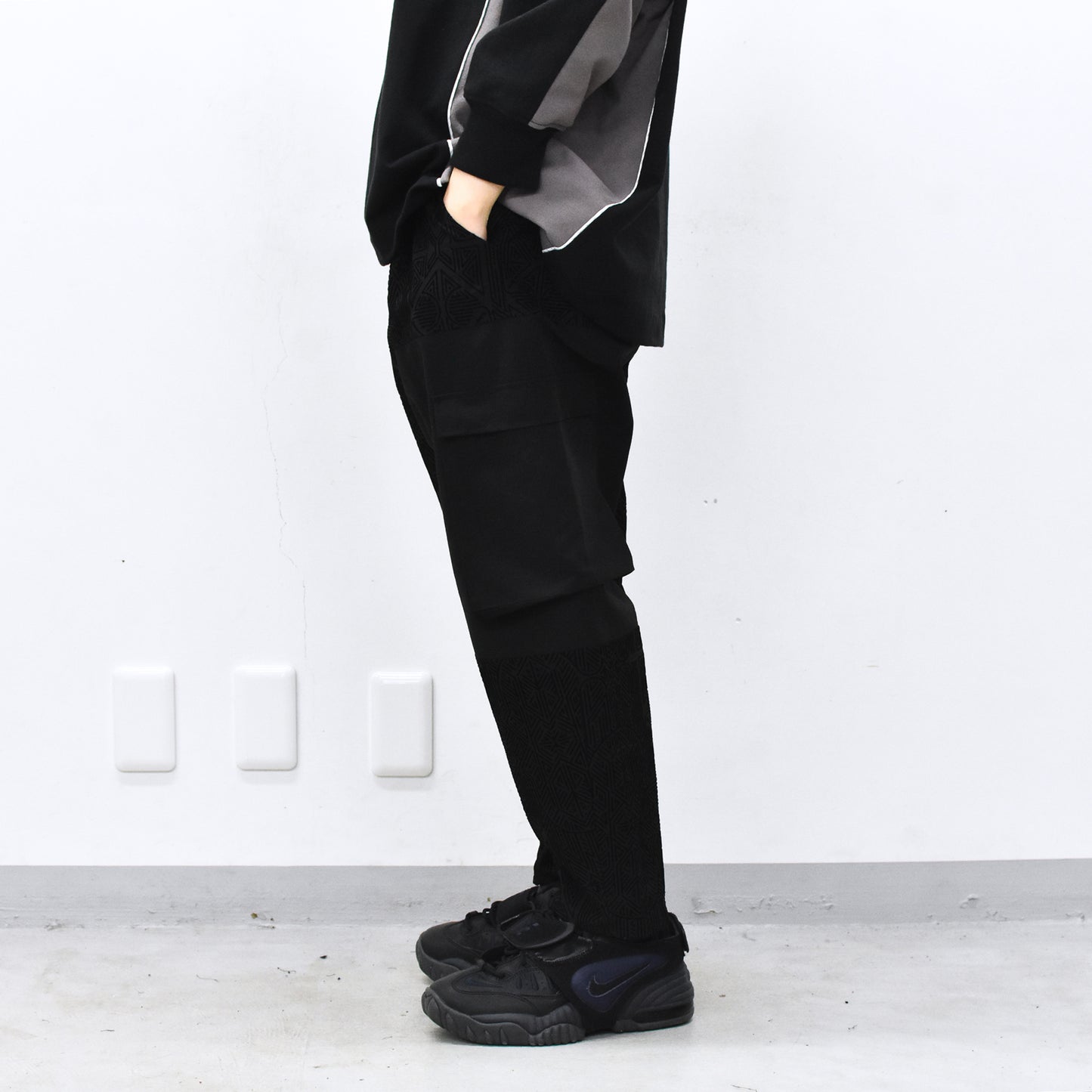 STOF / Stone Yard Floc Wide Pants - BLACK