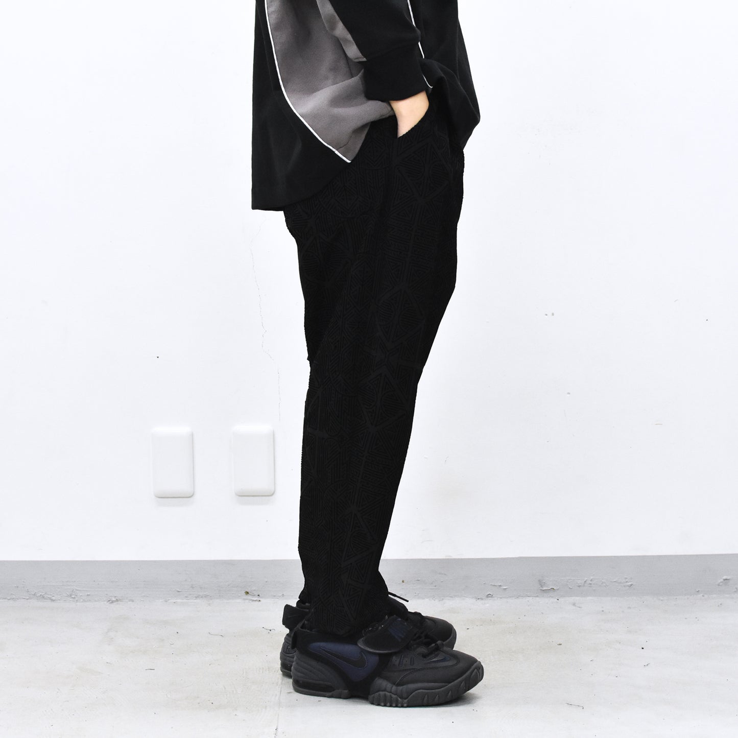 STOF / Stone Yard Floc Wide Pants - BLACK