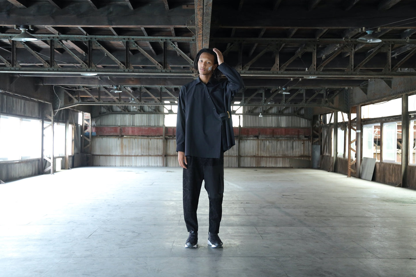 STOF / Stone Yard Floc Wide Pants - BLACK