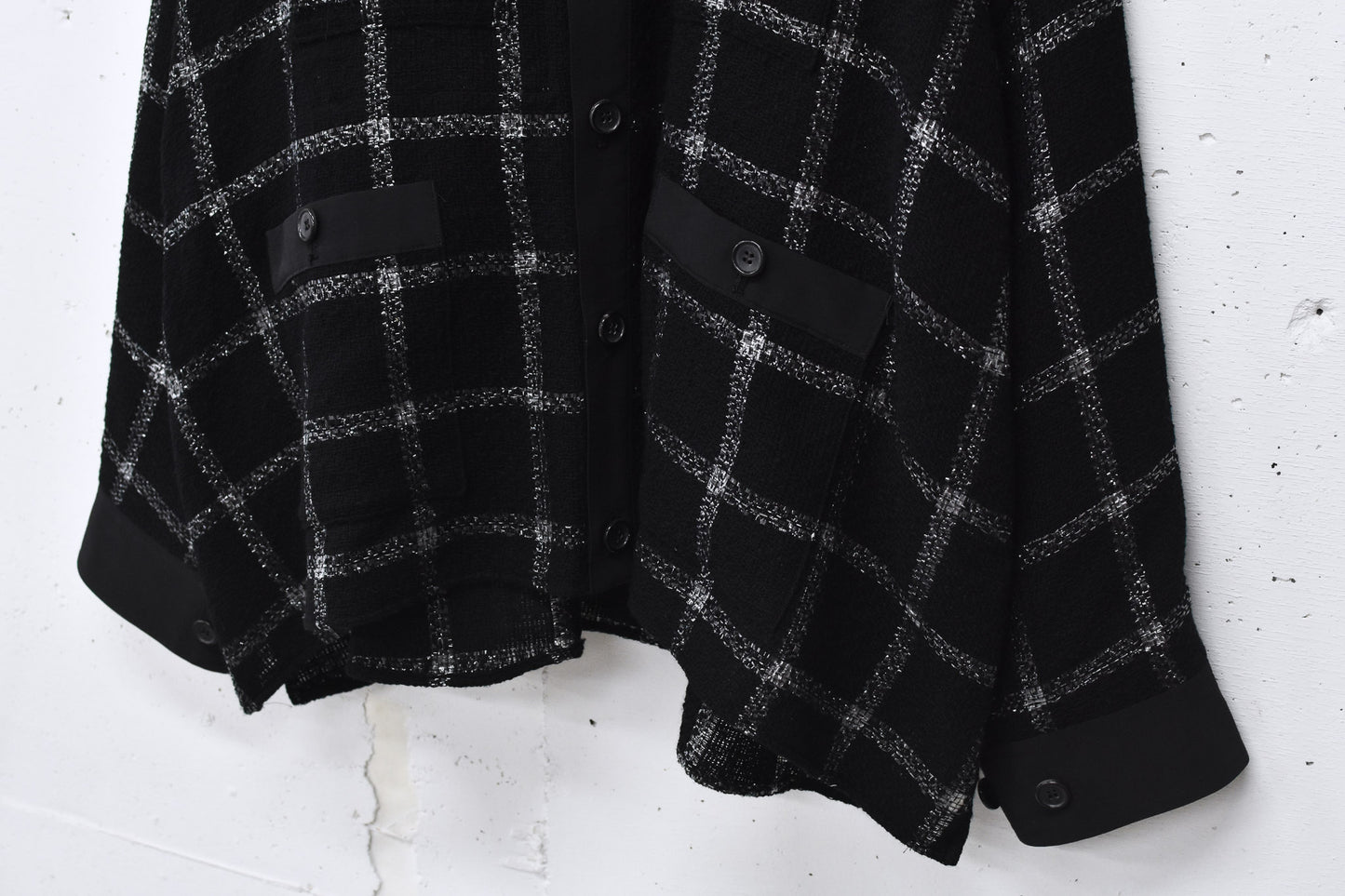 THE JEAN PIERRE / 11XL Tear Off Sheer Tweed Jacket - BLACK