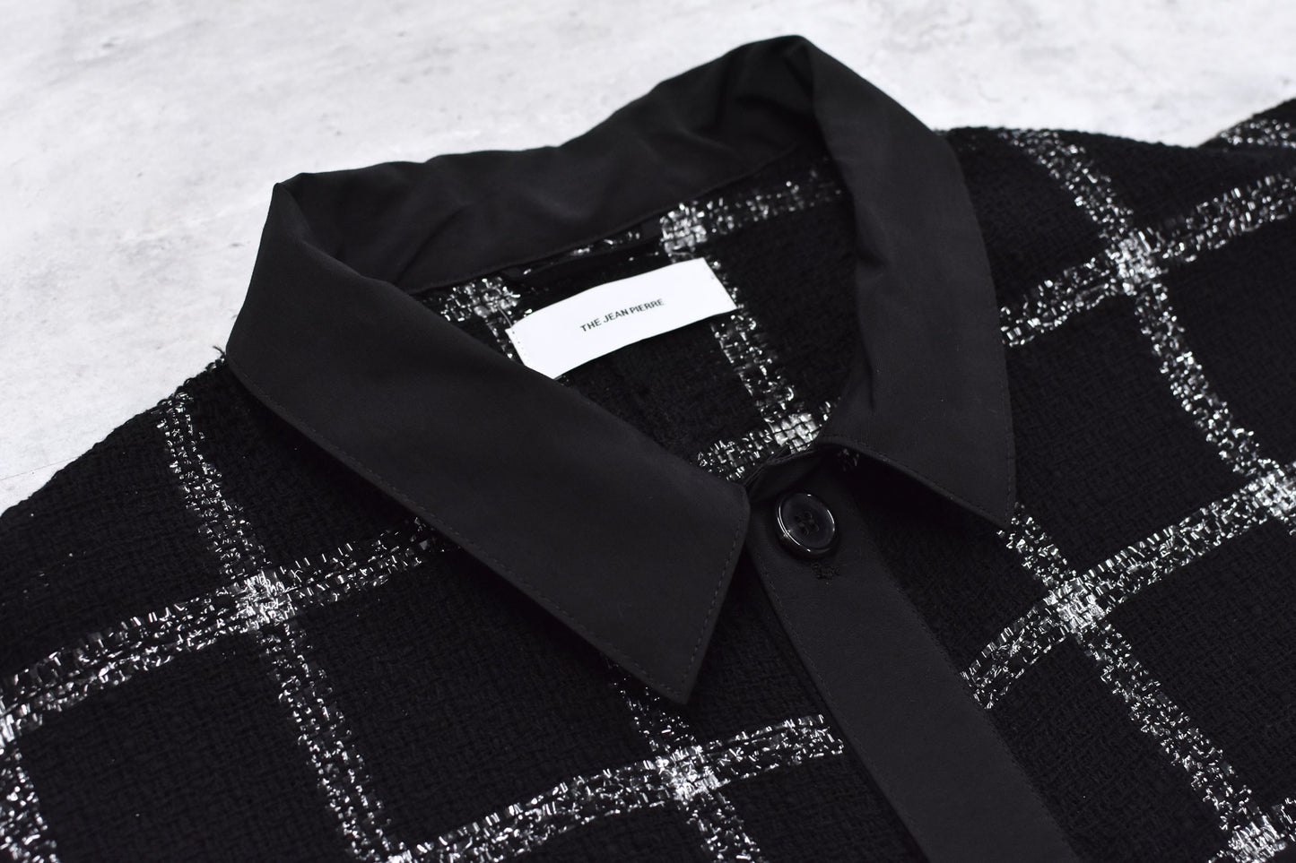 THE JEAN PIERRE / 11XL Tear Off Sheer Tweed Jacket - BLACK
