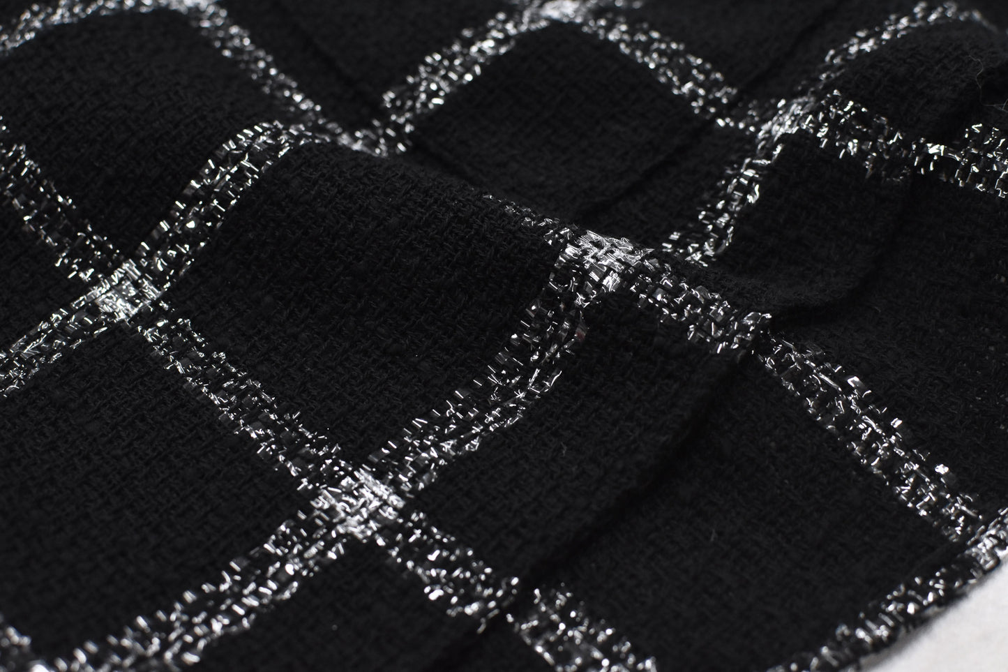 THE JEAN PIERRE / 11XL Tear Off Sheer Tweed Jacket - BLACK