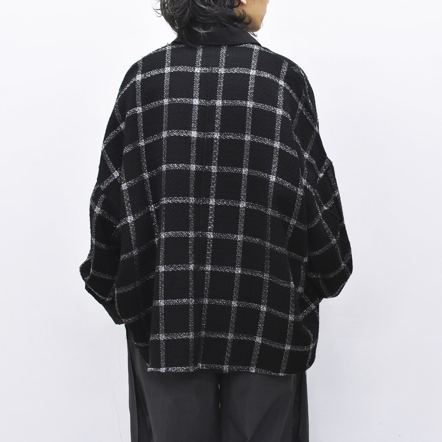 THE JEAN PIERRE / 11XL Tear Off Sheer Tweed Jacket - BLACK