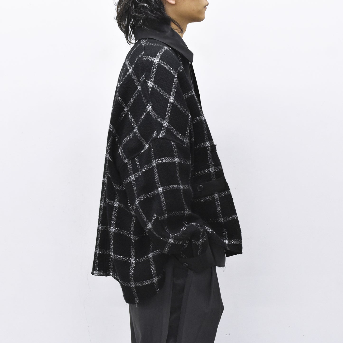 THE JEAN PIERRE / 11XL Tear Off Sheer Tweed Jacket - BLACK