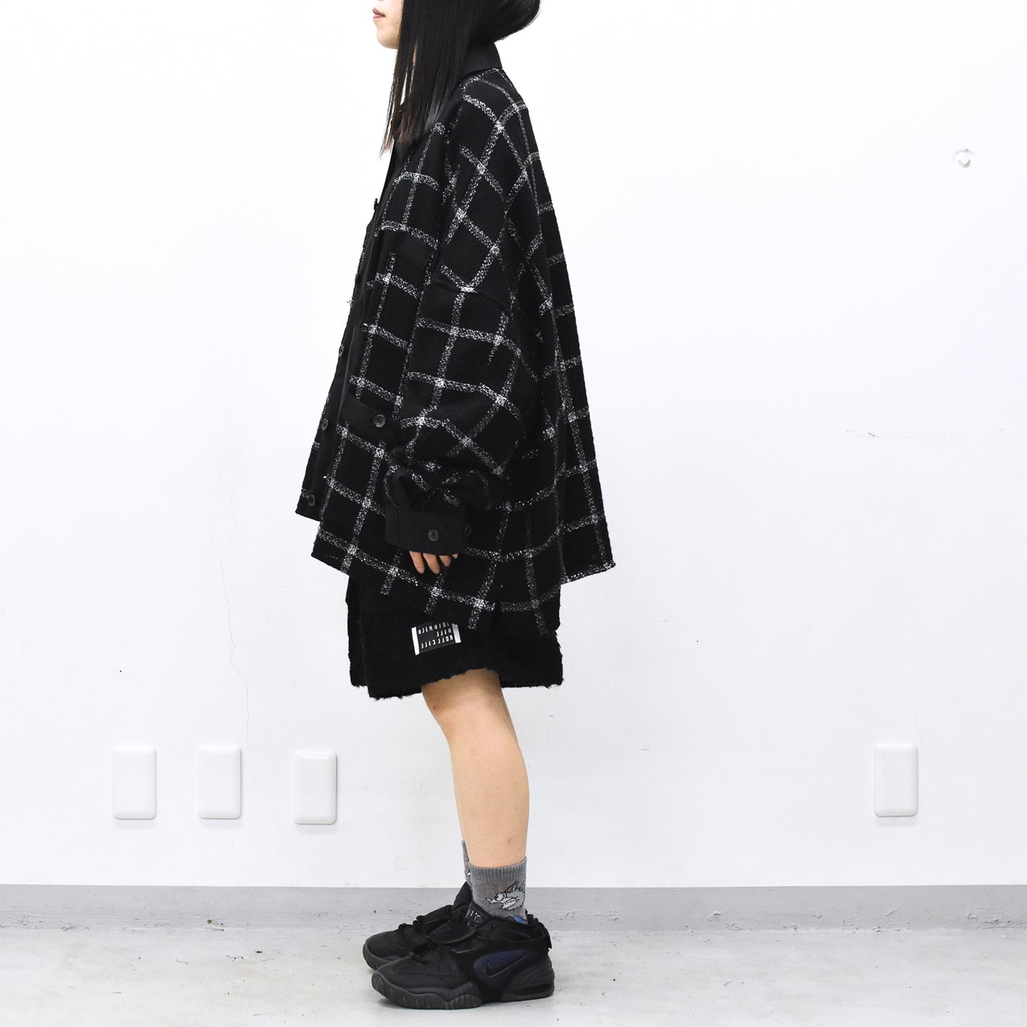 THE JEAN PIERRE / 11XL Tear Off Sheer Tweed Jacket - BLACK