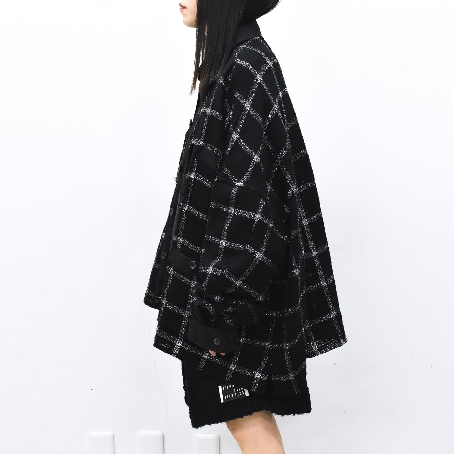 THE JEAN PIERRE / 11XL Tear Off Sheer Tweed Jacket - BLACK