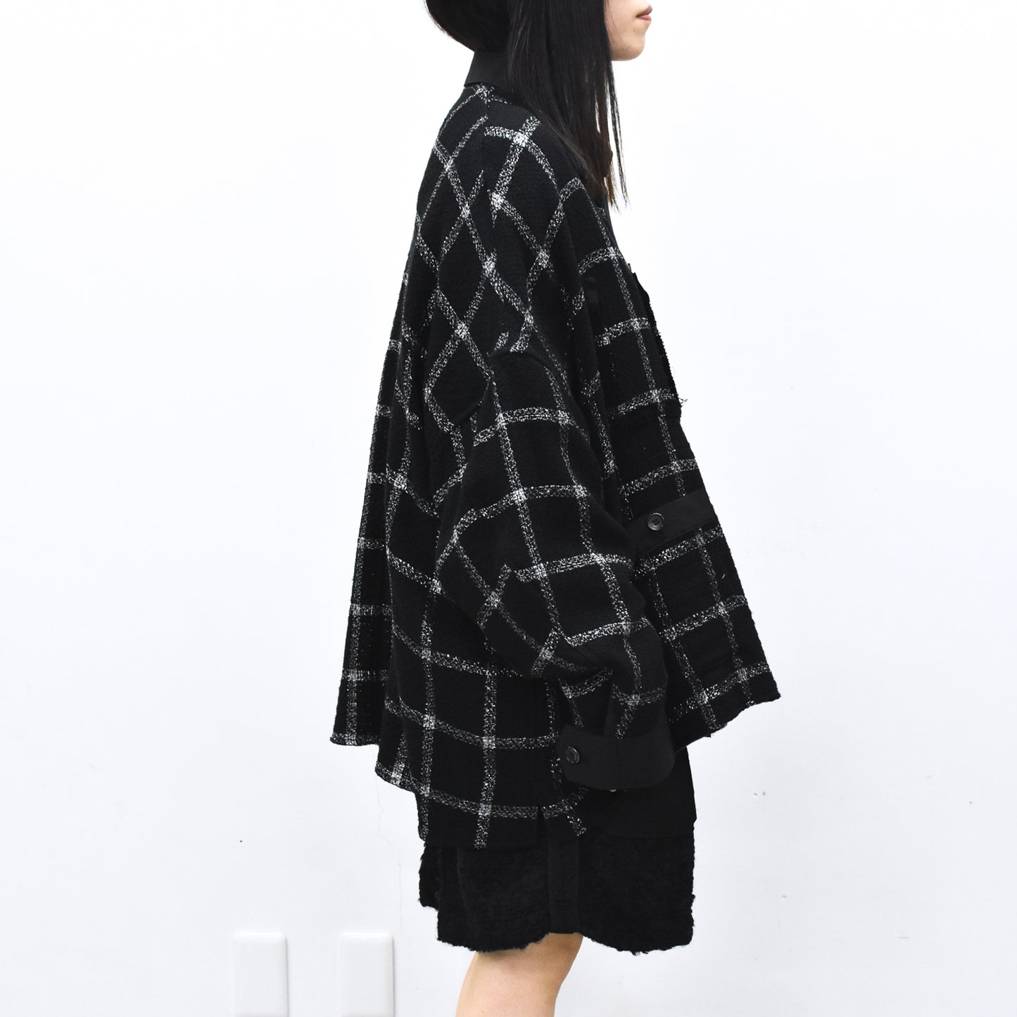 THE JEAN PIERRE / 11XL Tear Off Sheer Tweed Jacket - BLACK