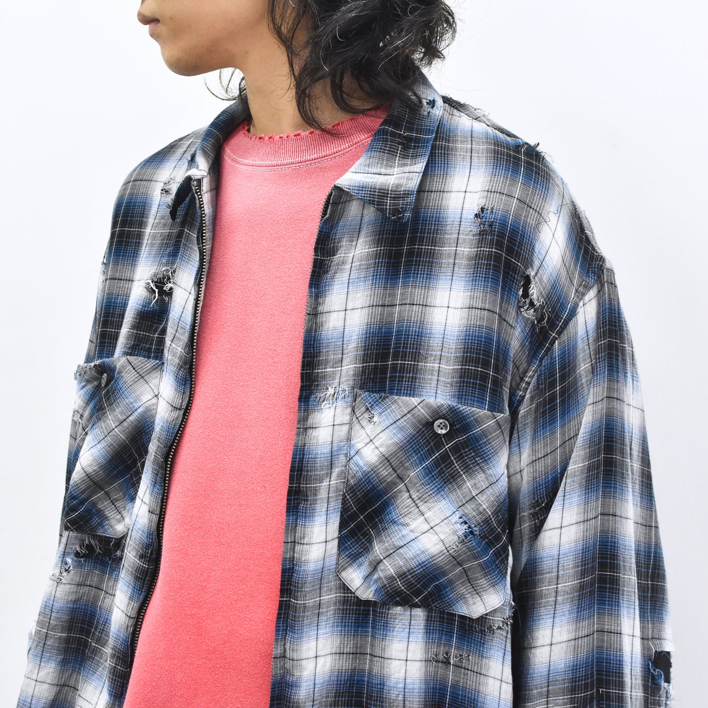 THE JEAN PIERRE / Grunge Destroy Kurt Shirt - BLUE