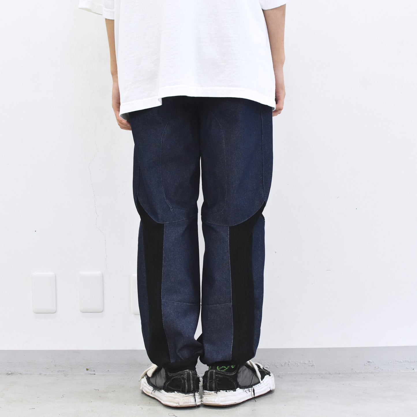 BODYSONG. / SPEEDING MOTORCYCLE DENIM TROUSERS - BLACK