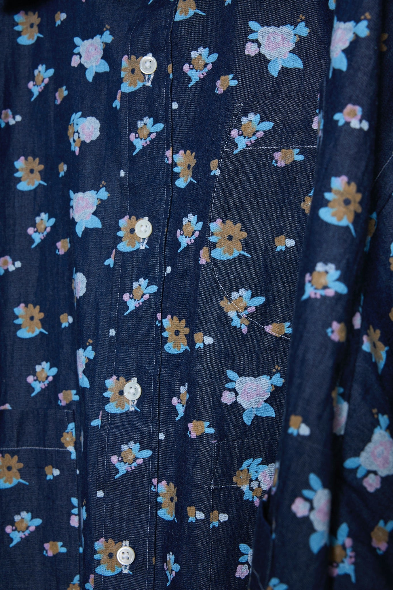 BODYSONG. / 先行予約 FLORAL SPLATTER SHIRT - NAVY