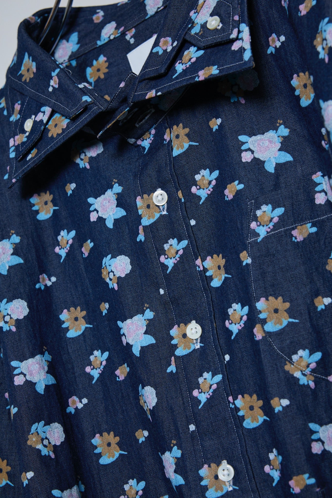 BODYSONG. / 先行予約 FLORAL SPLATTER SHIRT - NAVY