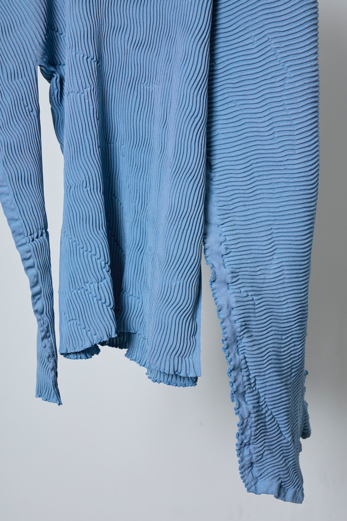 BODYSONG. / 先行予約 SEAMLESS ASYMMETRICAL KNIT F25 / RIB - BLUE