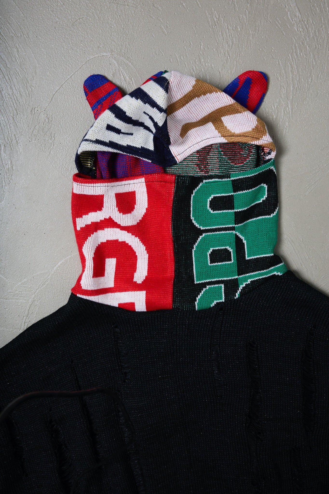 BODYSONG. / 先行予約 EARHOOD GLITTERY BALACLAVA SWEATER - BLACK