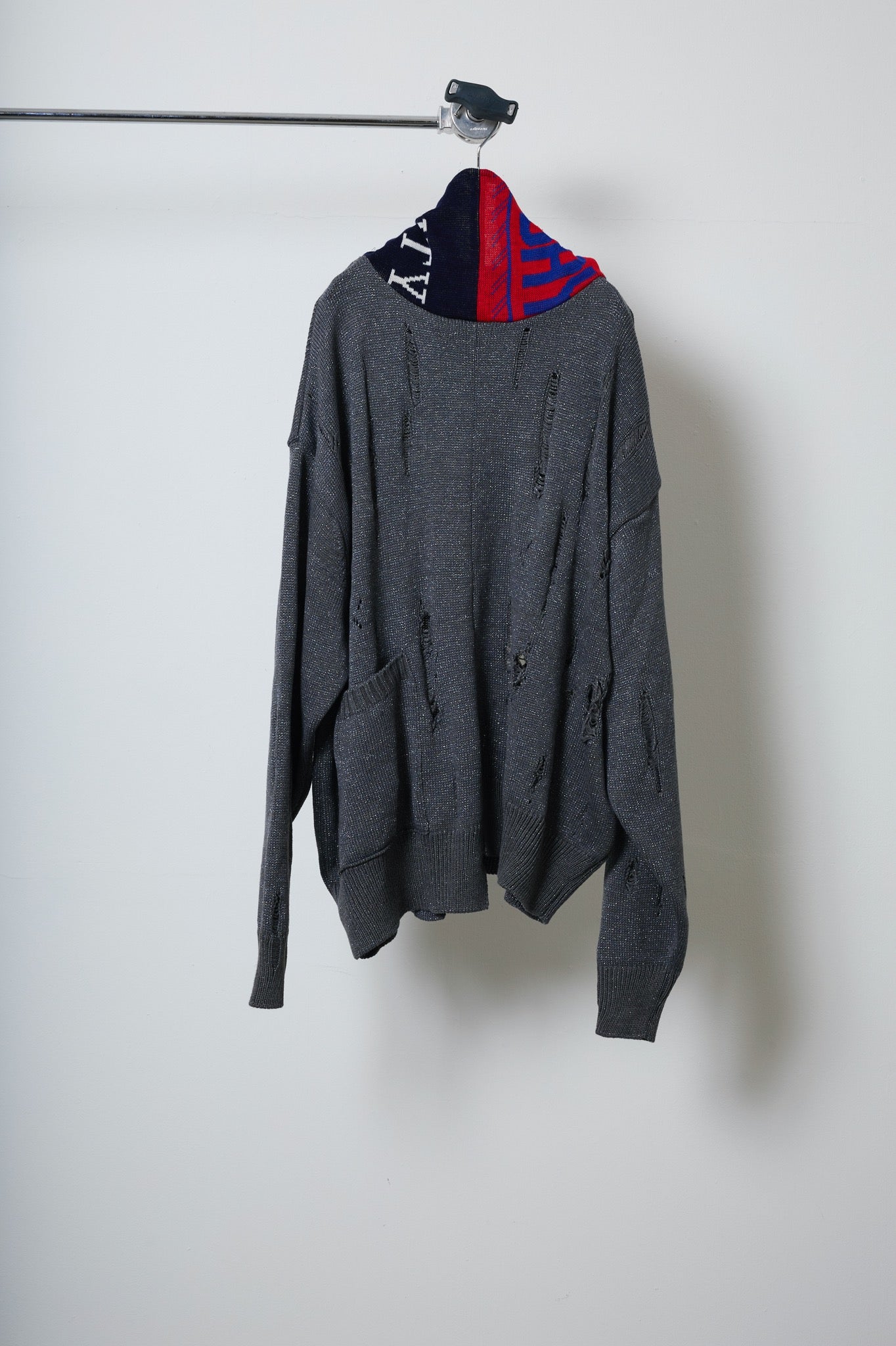 BODYSONG. / 先行予約 EARHOOD GLITTERY BALACLAVA SWEATER - GREY