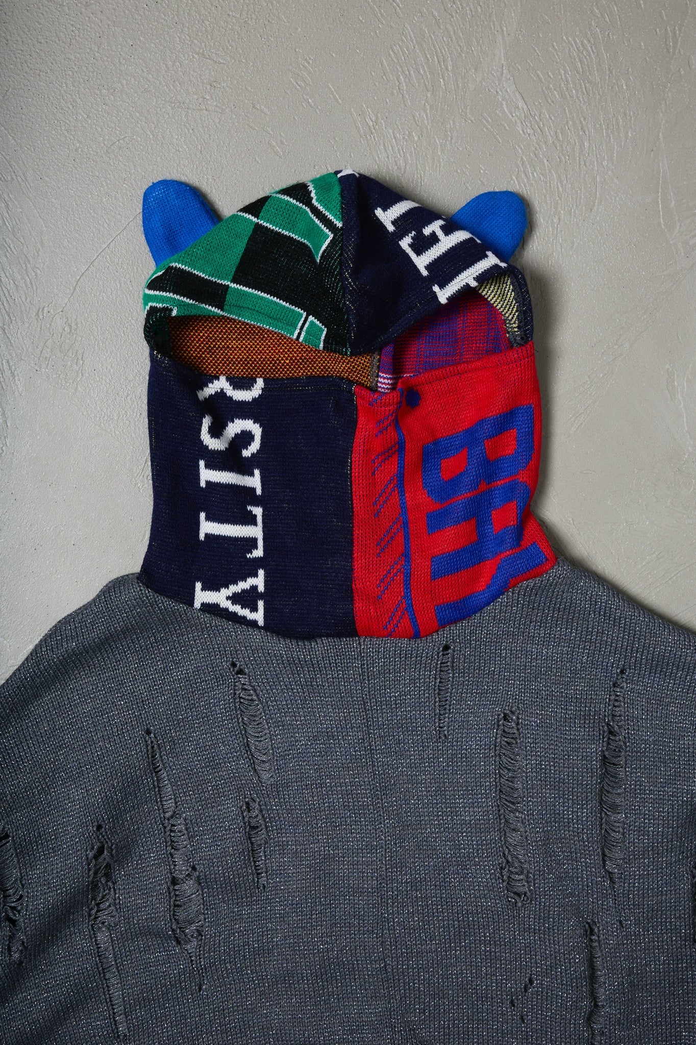 BODYSONG. / 先行予約 EARHOOD GLITTERY BALACLAVA SWEATER - GREY