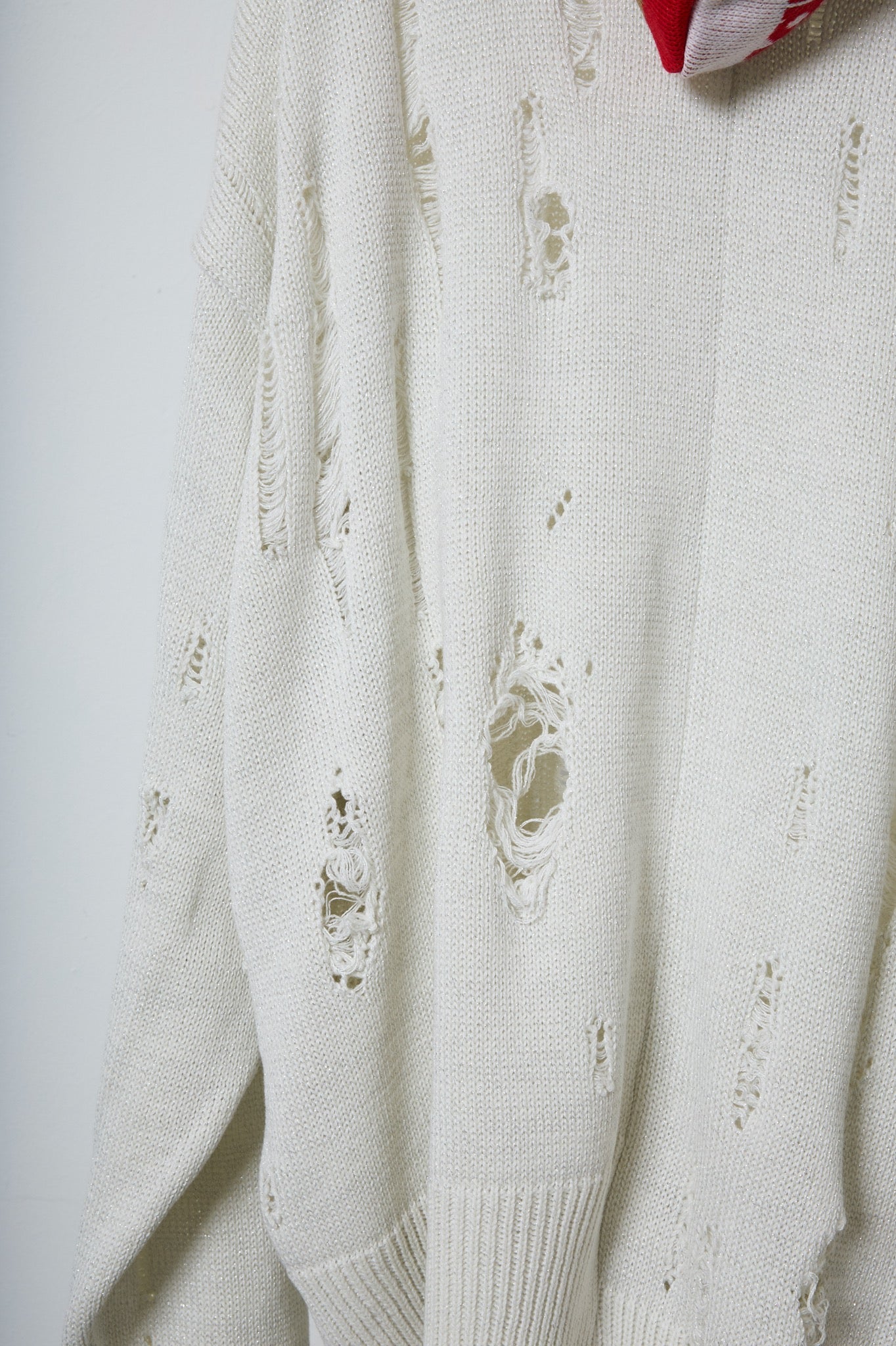 BODYSONG. / 先行予約 EARHOOD GLITTERY BALACLAVA SWEATER - WHITE