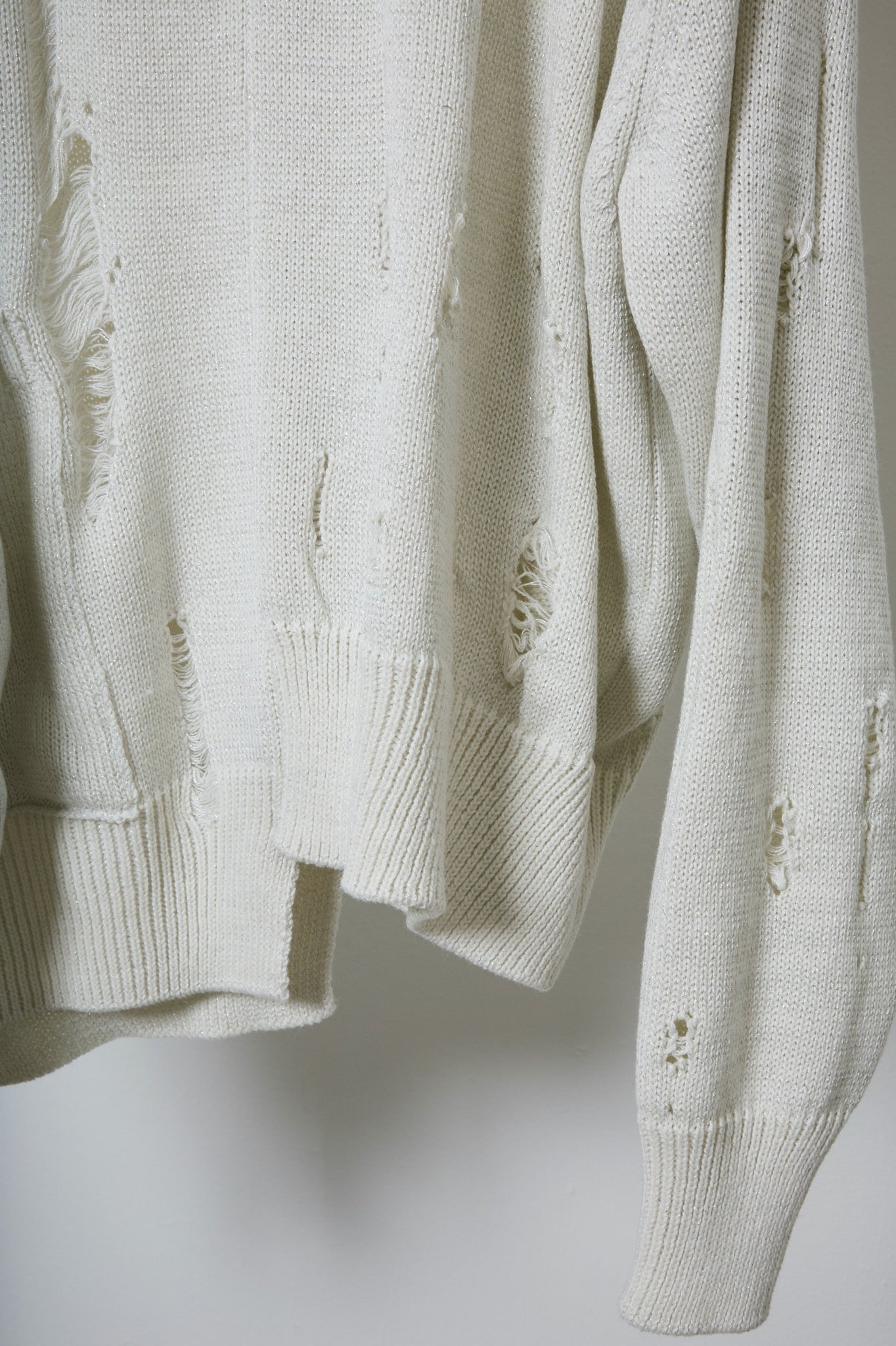 BODYSONG. / 先行予約 EARHOOD GLITTERY BALACLAVA SWEATER - WHITE