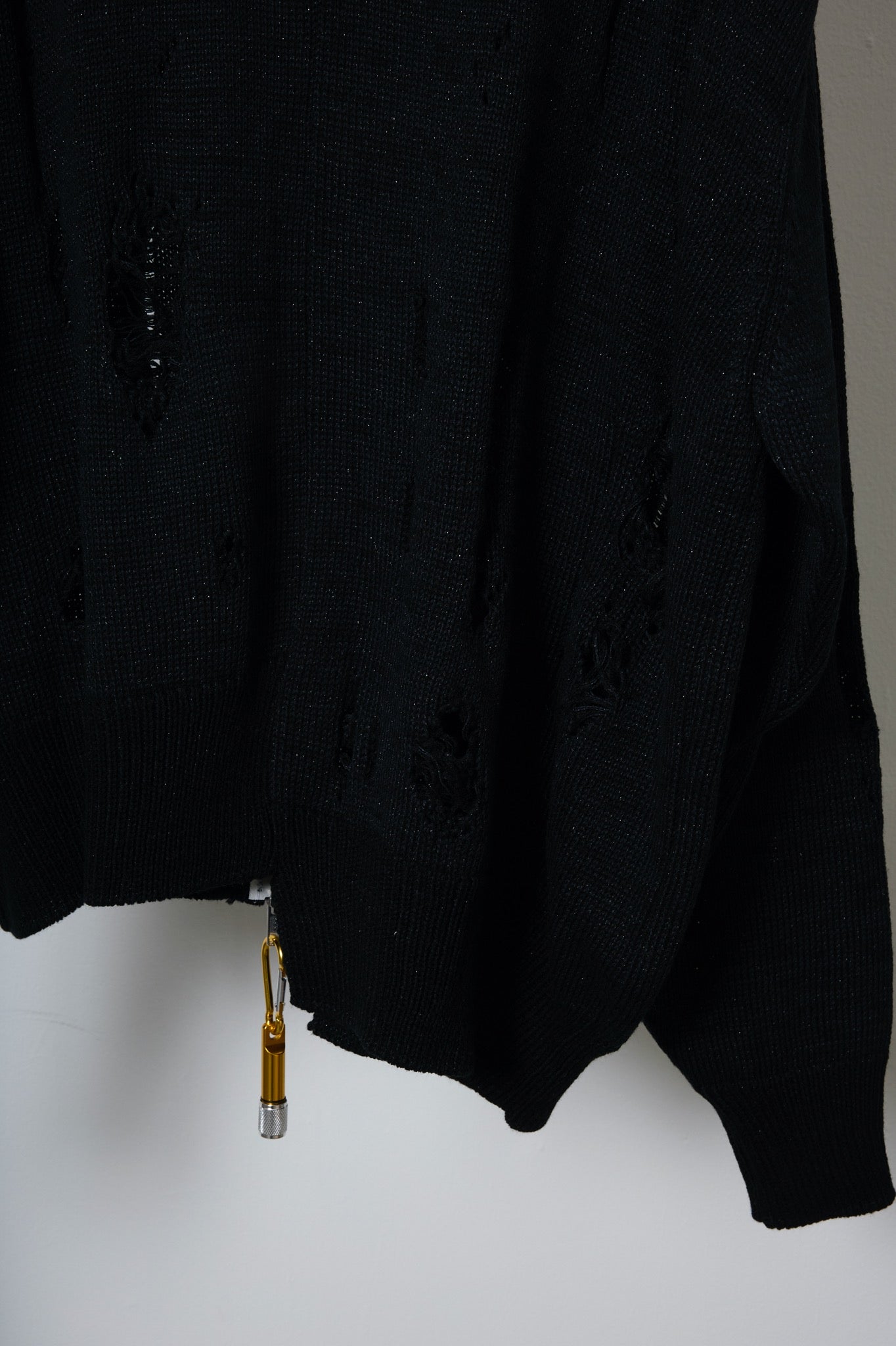 BODYSONG. / 先行予約 EARHOOD GLITTERY BALACLAVA ZIP SWEATER - BLACK