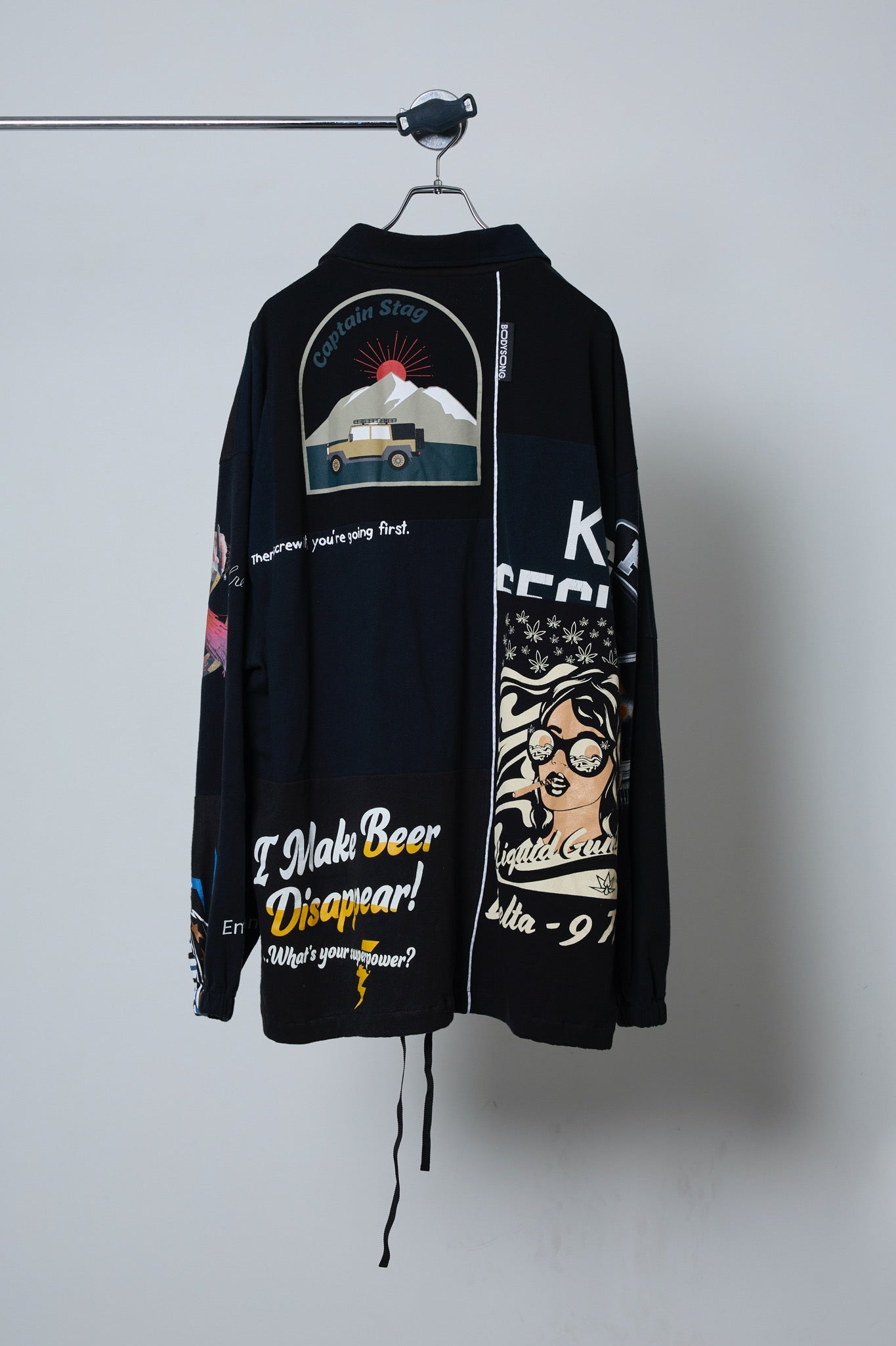 BODYSONG. / 先行予約 DECONSTRUCTED / RECONSTRUCTED VINTAGE T/COACH JACKET - BLACK