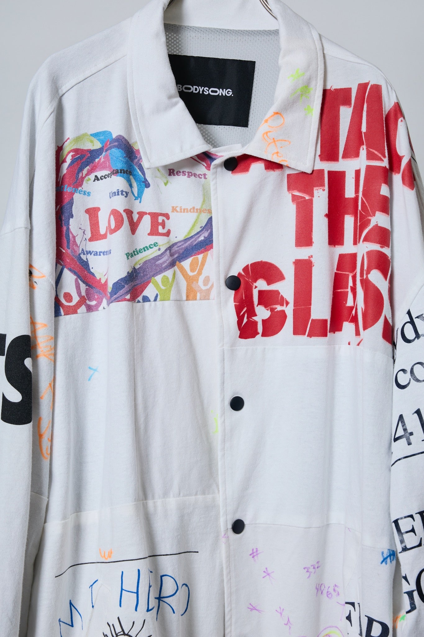 BODYSONG. / 先行予約 DECONSTRUCTED / RECONSTRUCTED VINTAGE T/COACH JACKET - WHITE