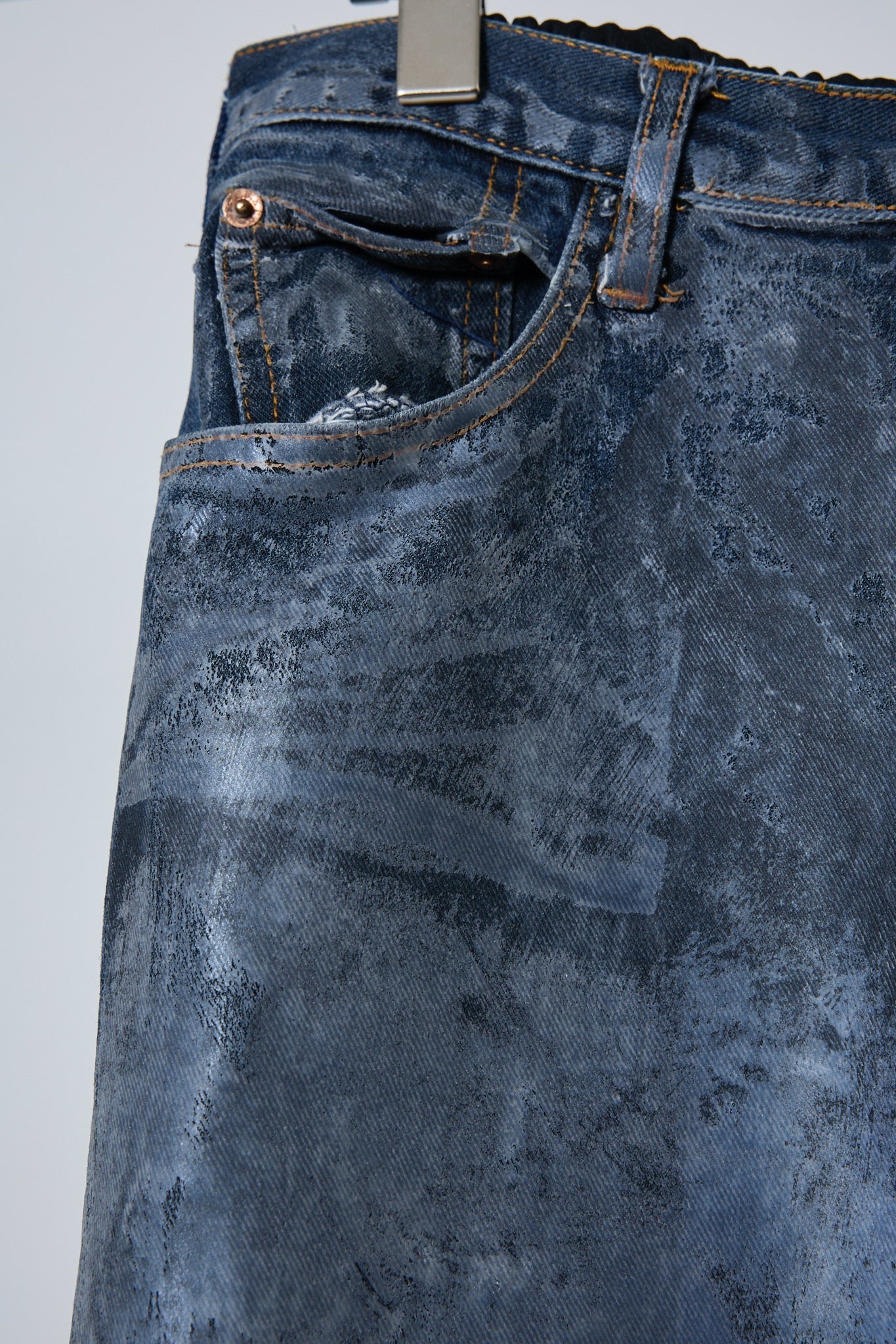 BODYSONG. / 先行予約 REF COATED VDENIM F + LAYERED JERSEY - BLUE