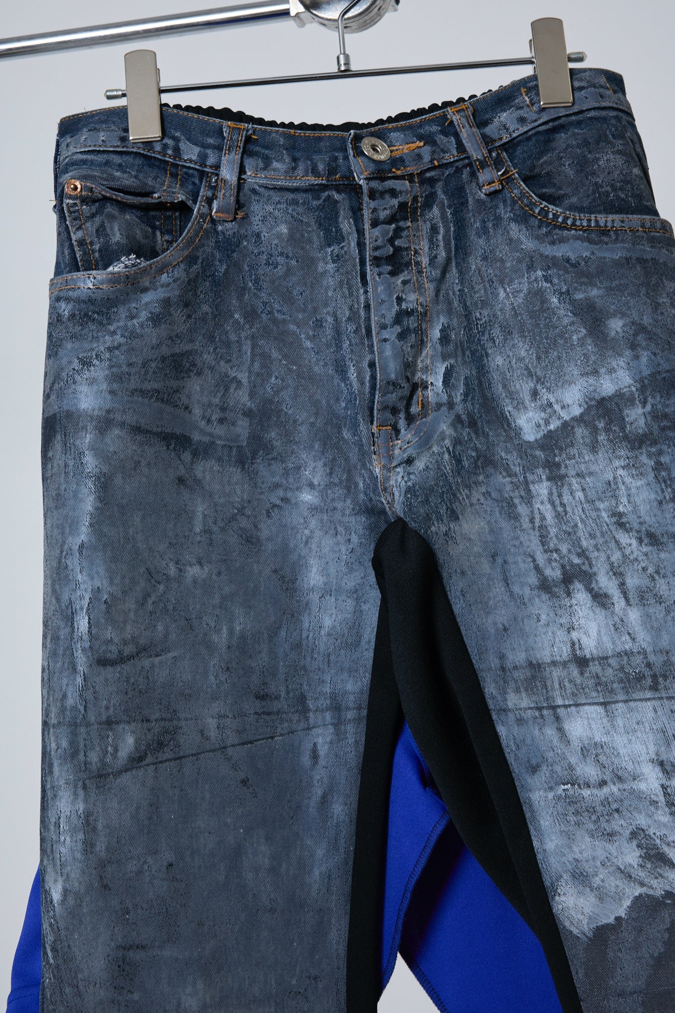 BODYSONG. / 先行予約 REF COATED VDENIM F + LAYERED JERSEY - BLUE